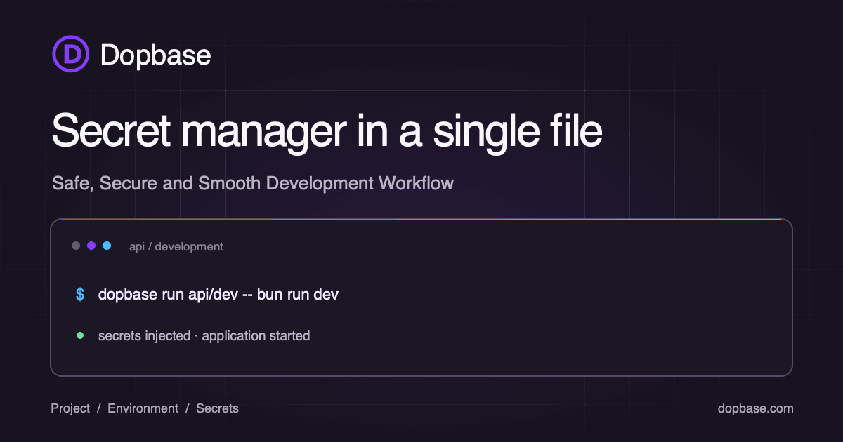 Dopbase: Secrets manager in single files
